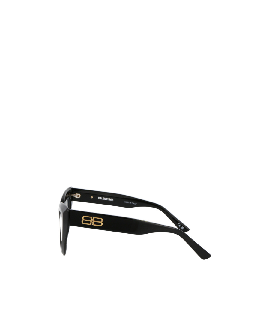 Balenciaga Logo-plaque Cat-eye Glasses In Black