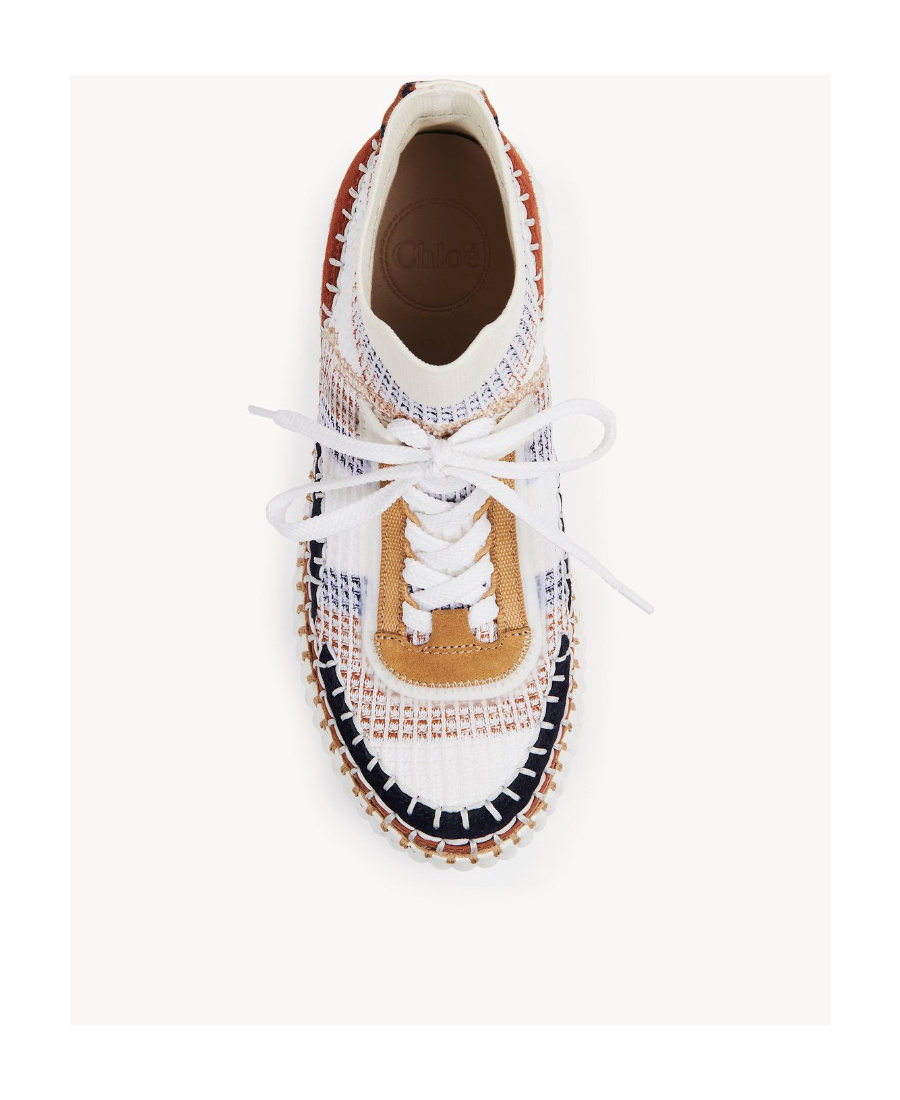 Shop Chloé Nama 80mm Platform Wedge Sneakers In White