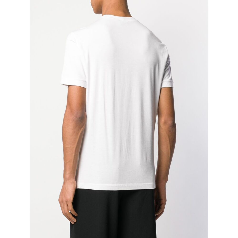 Giorgio Armani Men Stretch Viscose Jersey Crew Neck T-shirt In White