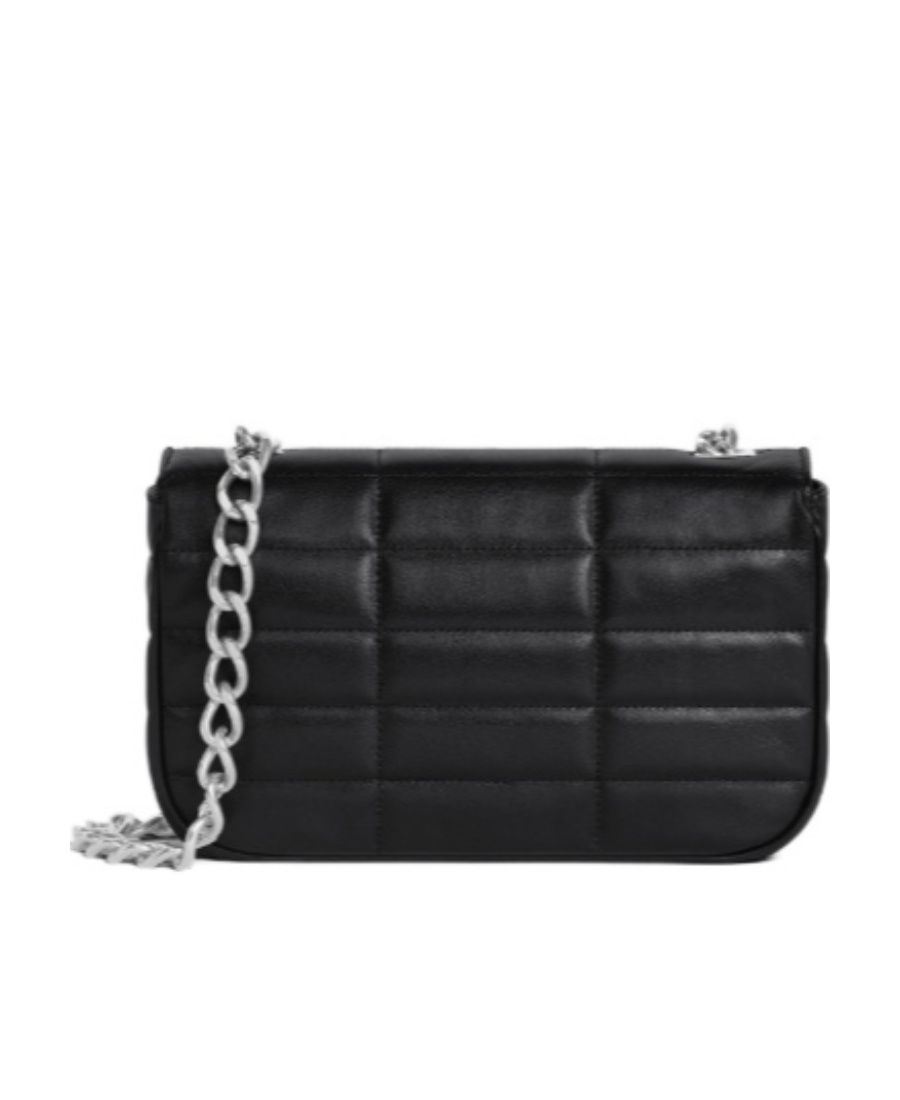 Celine Matelasse Monochrome Chain Shoulder Bag In Black