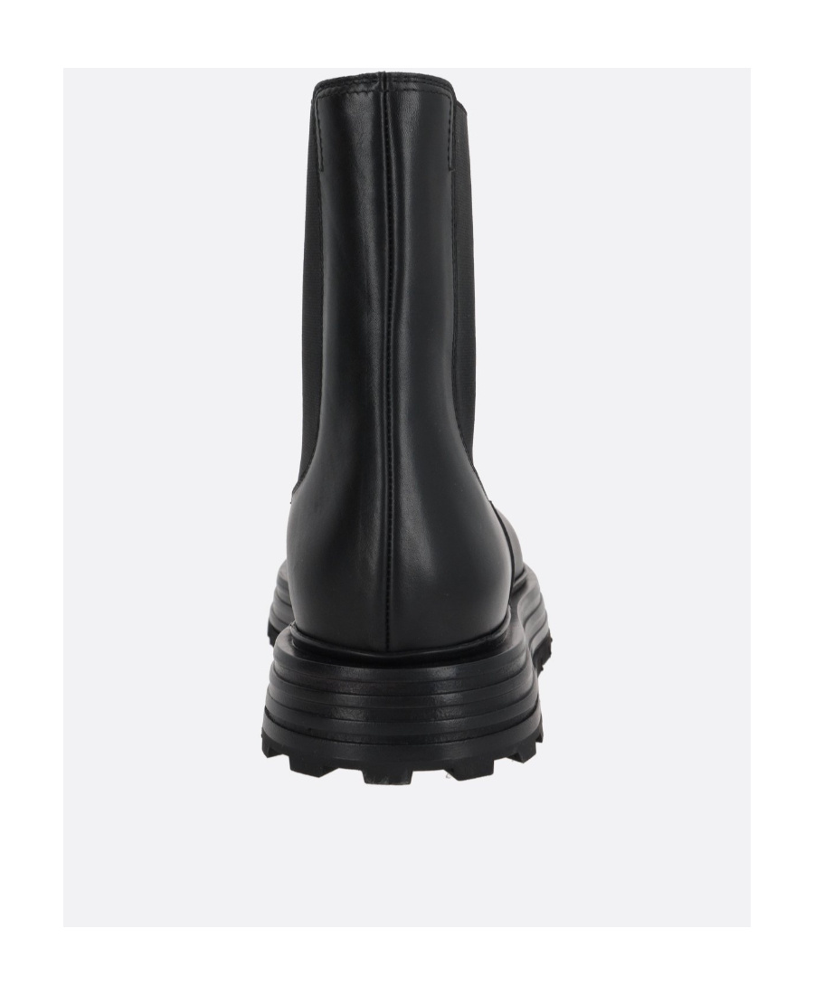 Jil Sander Square-toe Leather Ankle Boots In Black