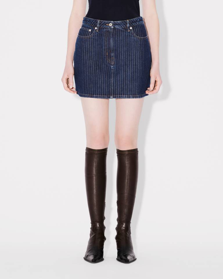 Kenzo Striped Mini Skirt In Blue