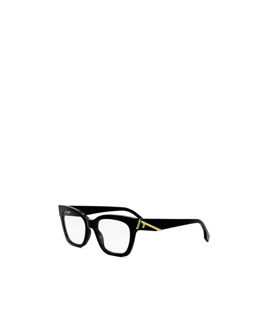 Fendi Logo-plaque Square-frame Glasses In Black