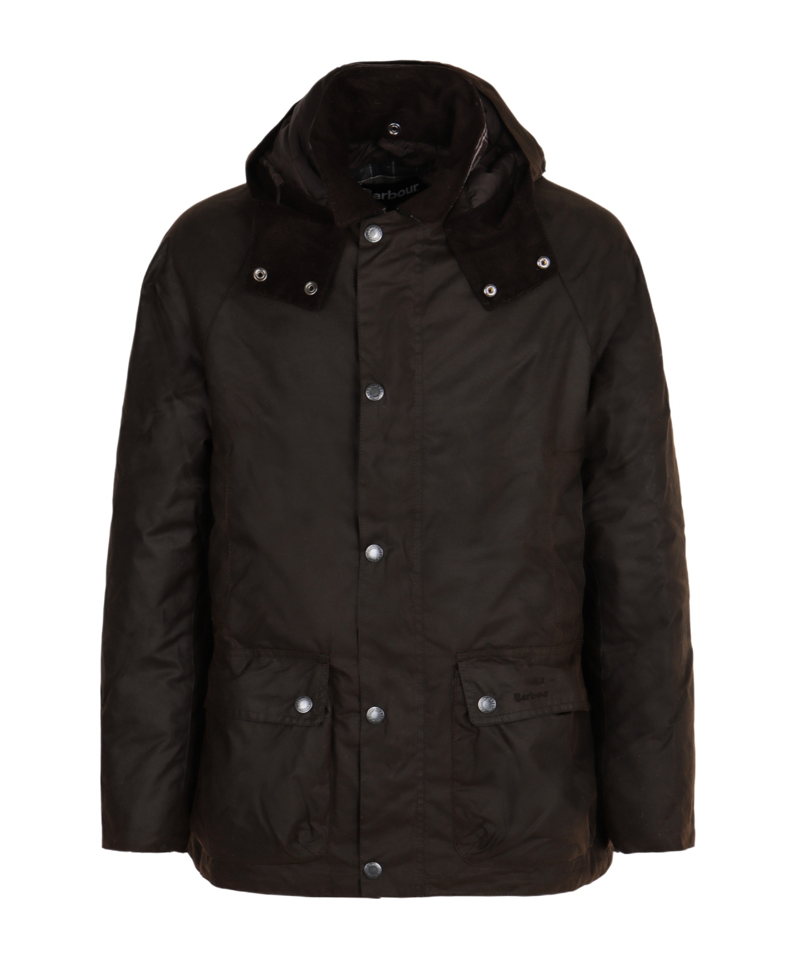 Barbour Beaufort Cotton Hooded Coat In Black