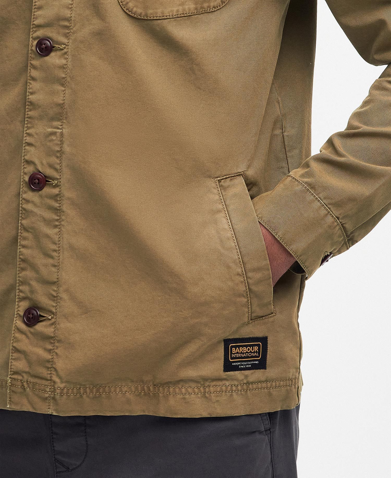 Shop Barbour Harris Cotton Shirt Jacket In Brown