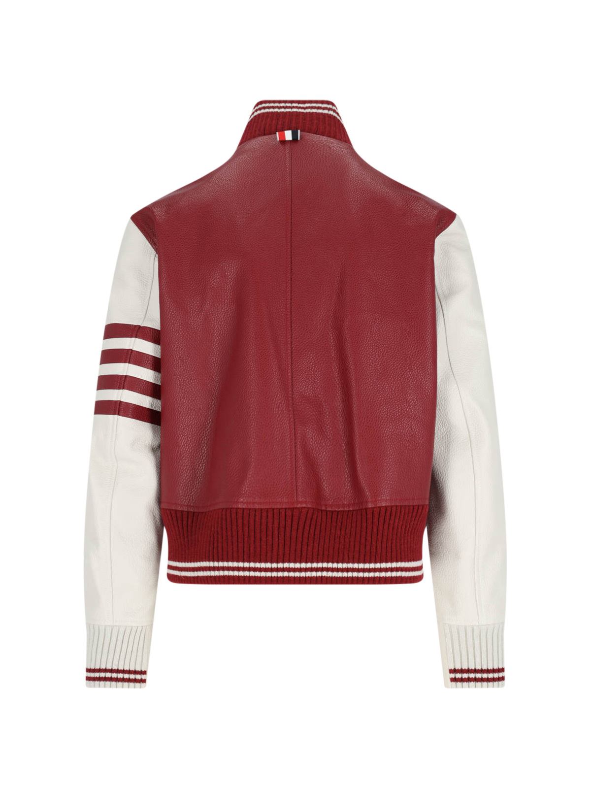 Thom Browne Ribbed Collar Striped Sleeves Jacket Front Pockets