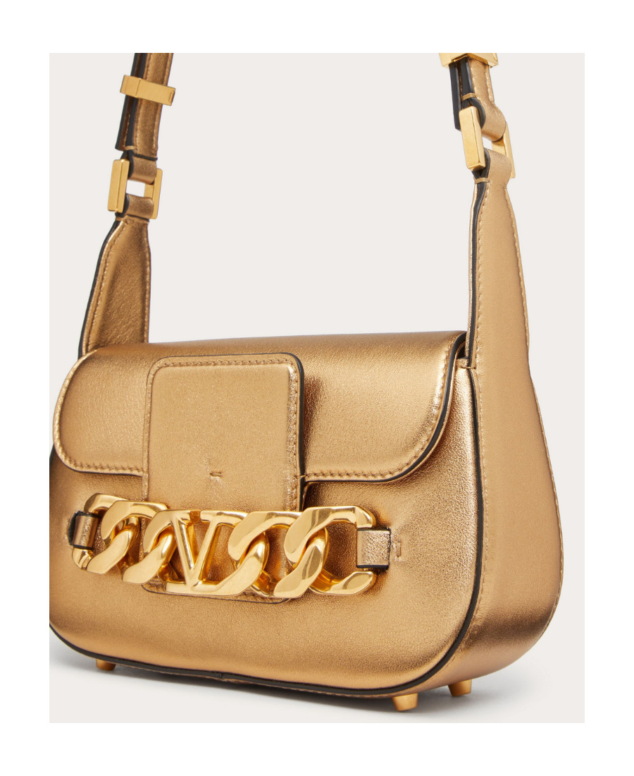 Valentino Vlogo Signature Shoulder Bag In Gold