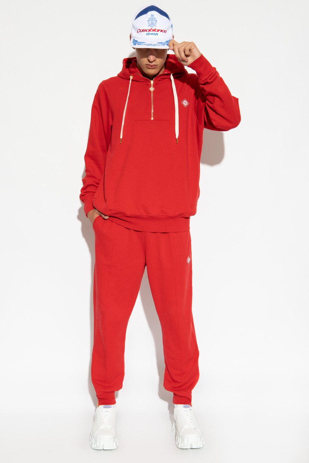 Casablanca Logo-patch Track Pants In Red