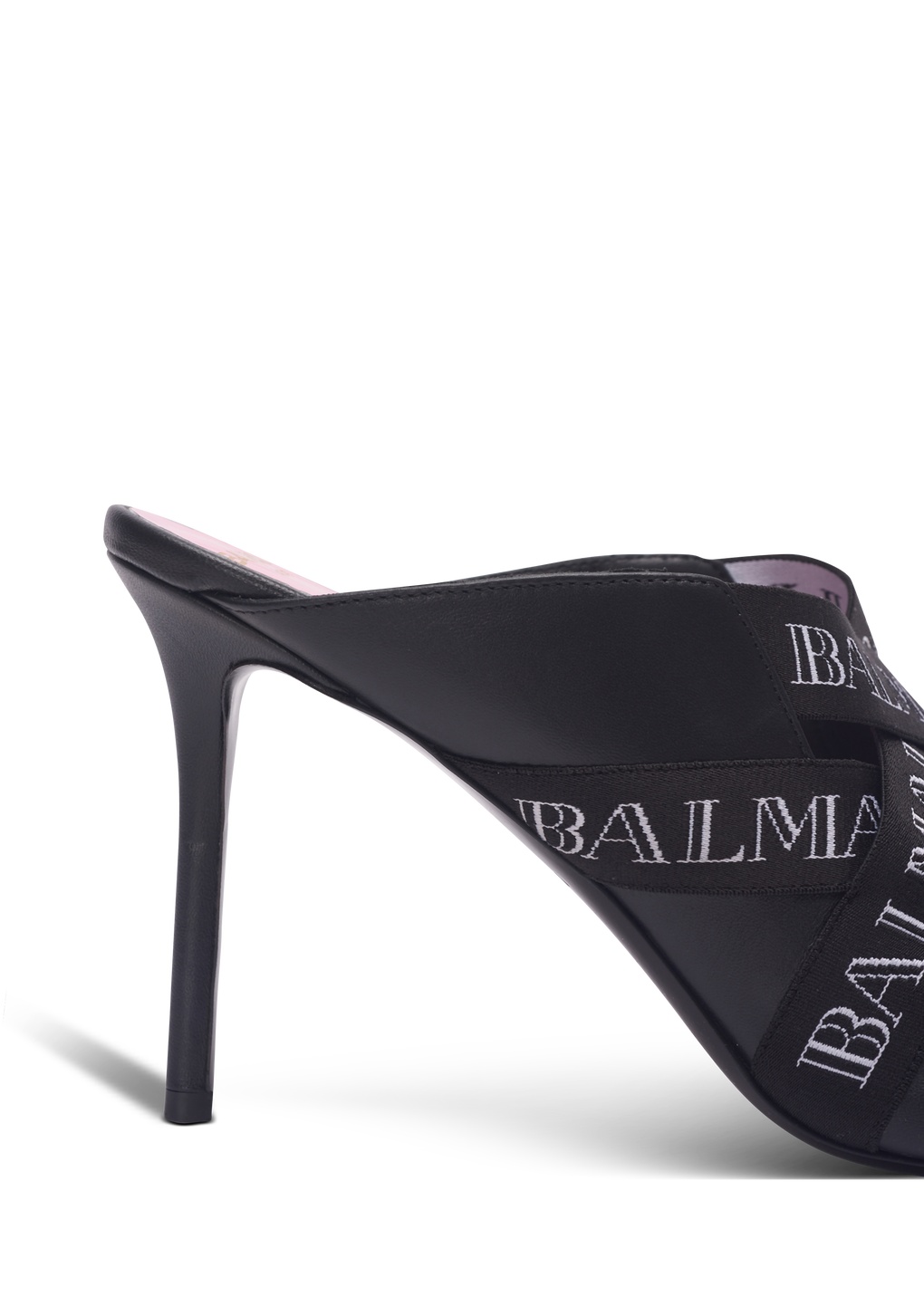 Balmain Square-headed High-heeled Sandals In Black