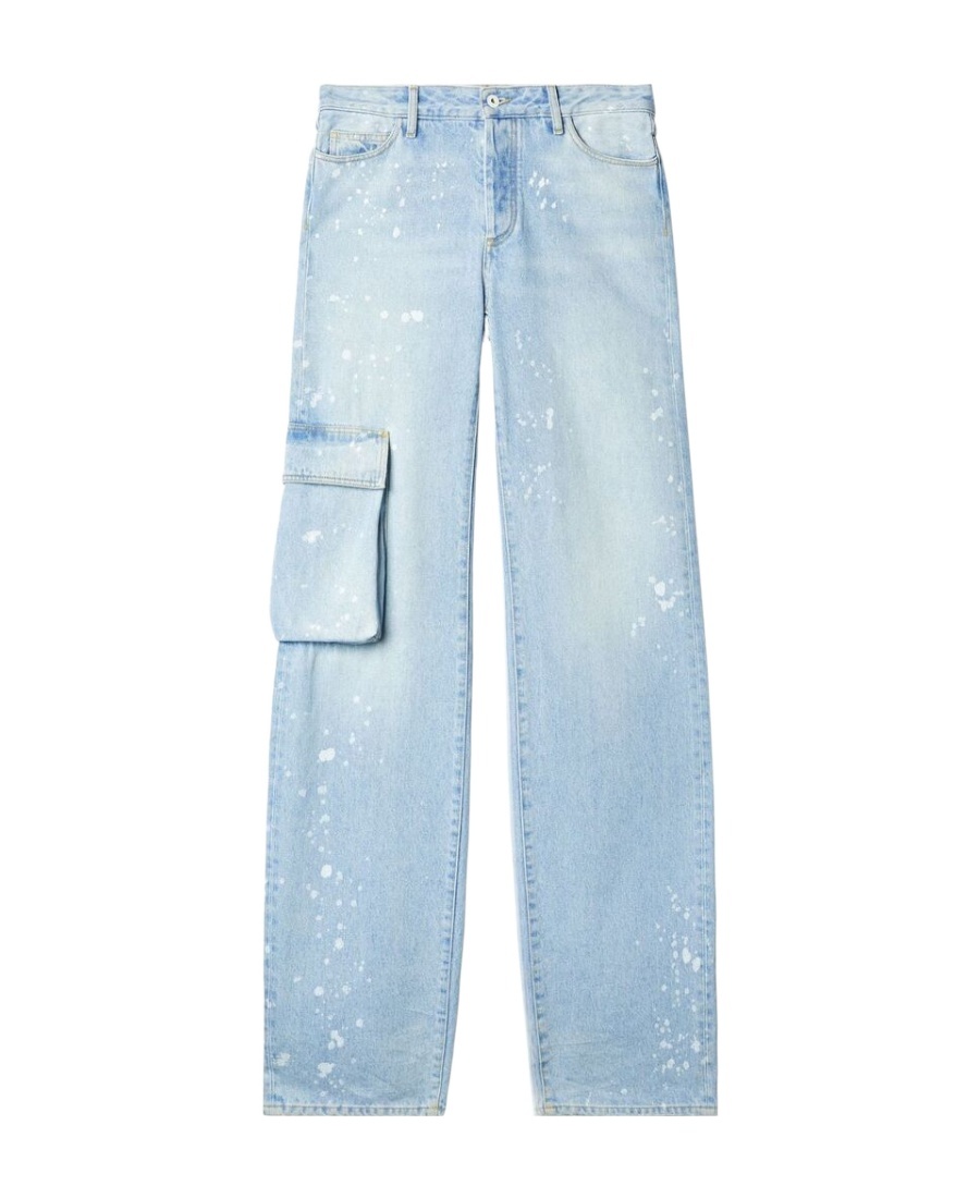Off-white Toybox Painted Wide-leg Jeans In Blue