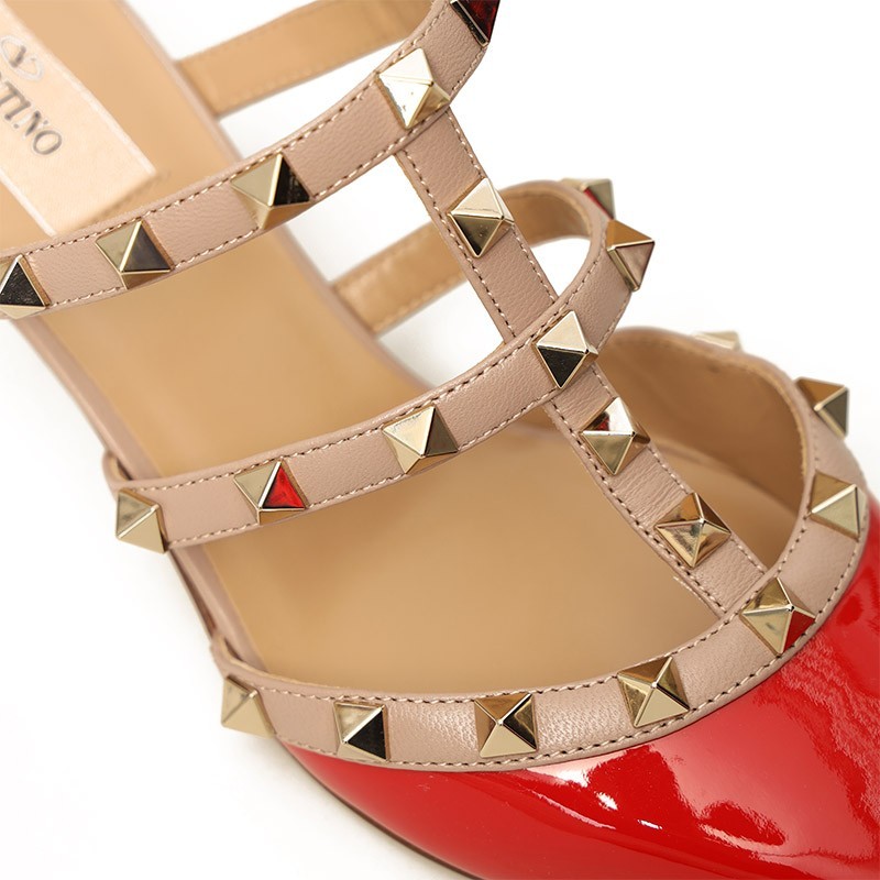 Valentino Rivet Muller High-heeled Sandals In Nude