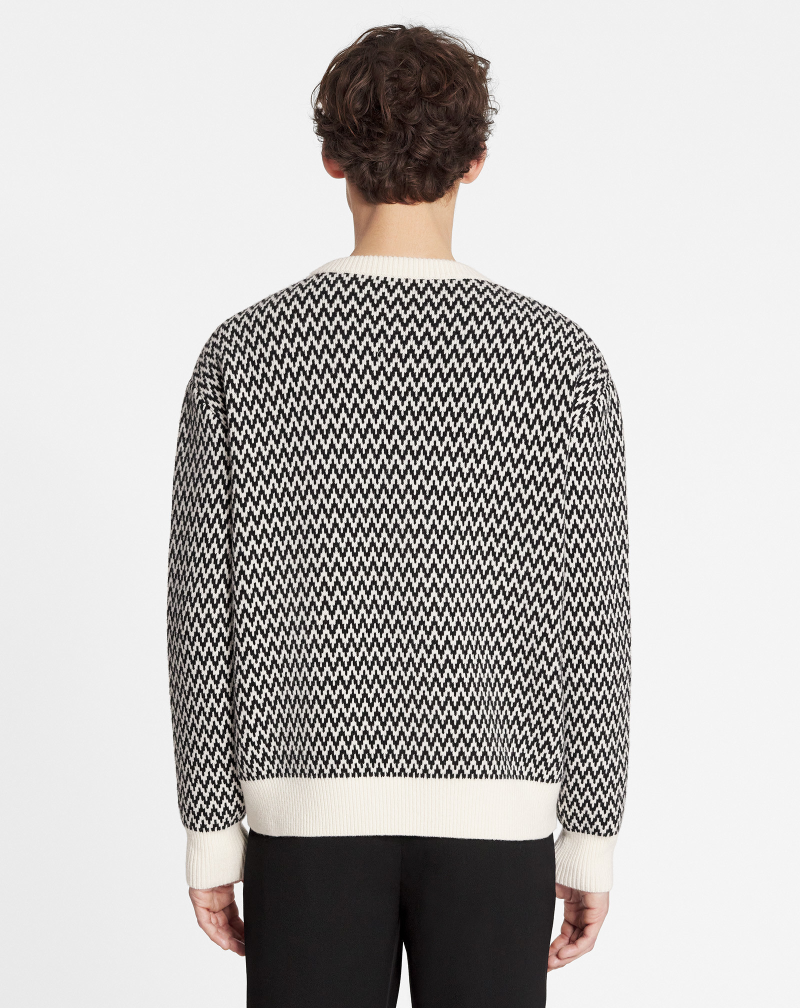 Lanvin Chevron-motif Jumper In Black