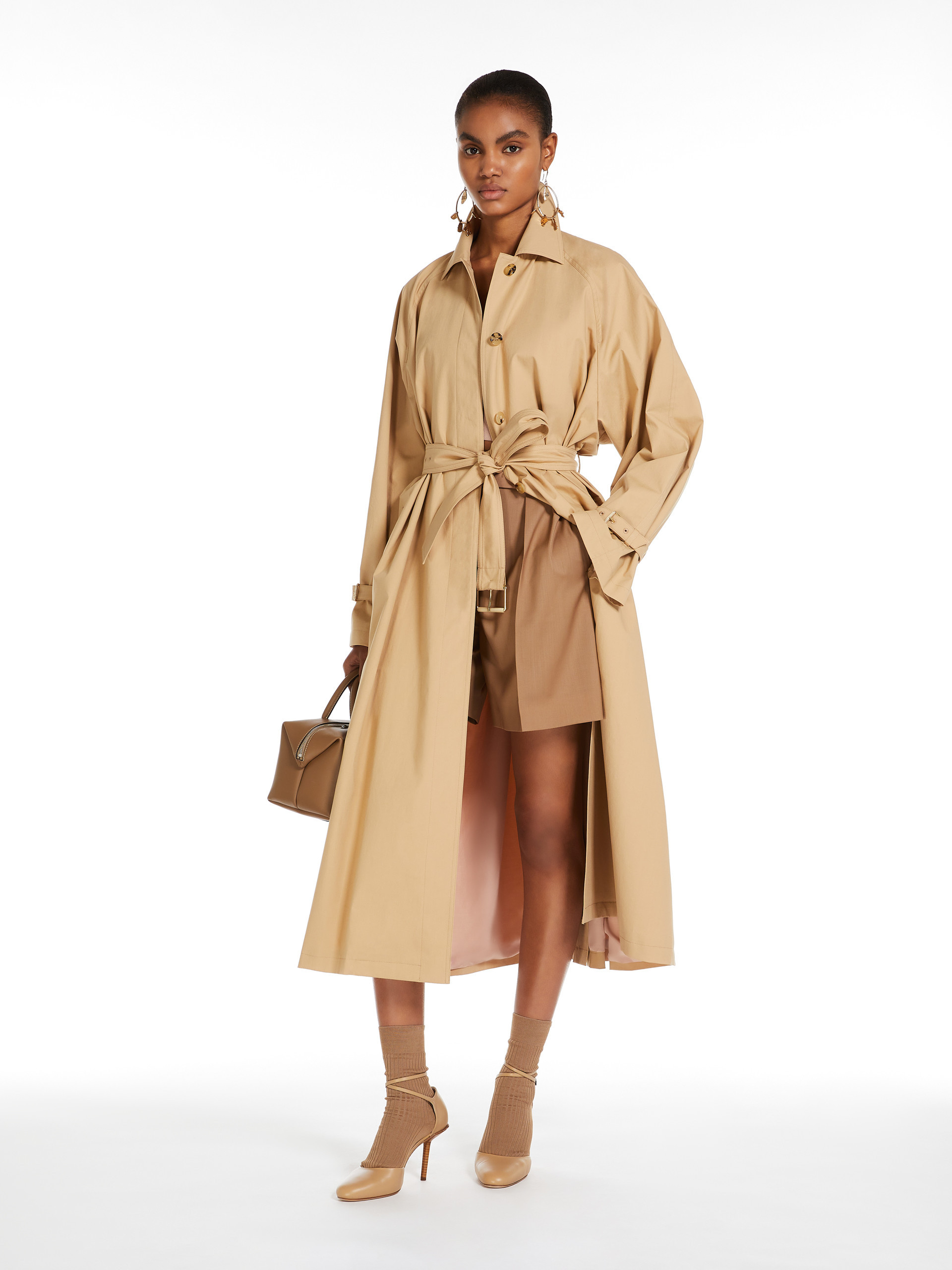 Max Mara Long-sleeved Windbreaker In Nude