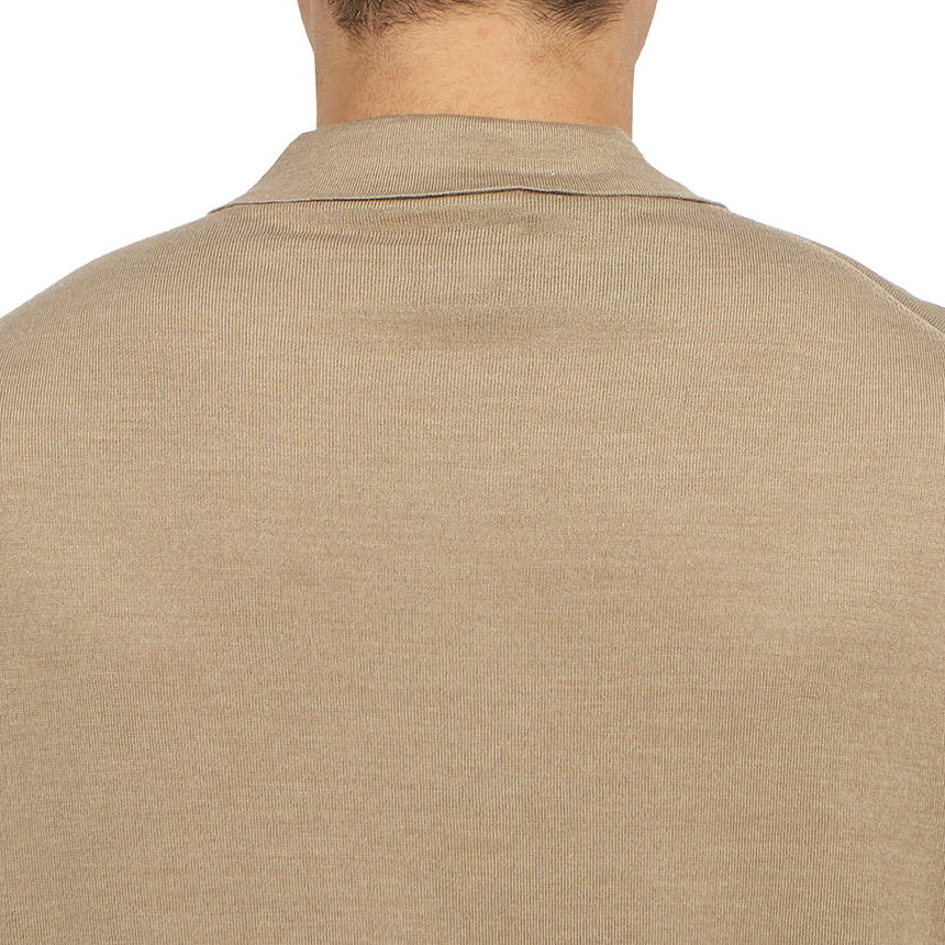 LARDINI LONG-SLEEVE KNITTED POLO SHIRT