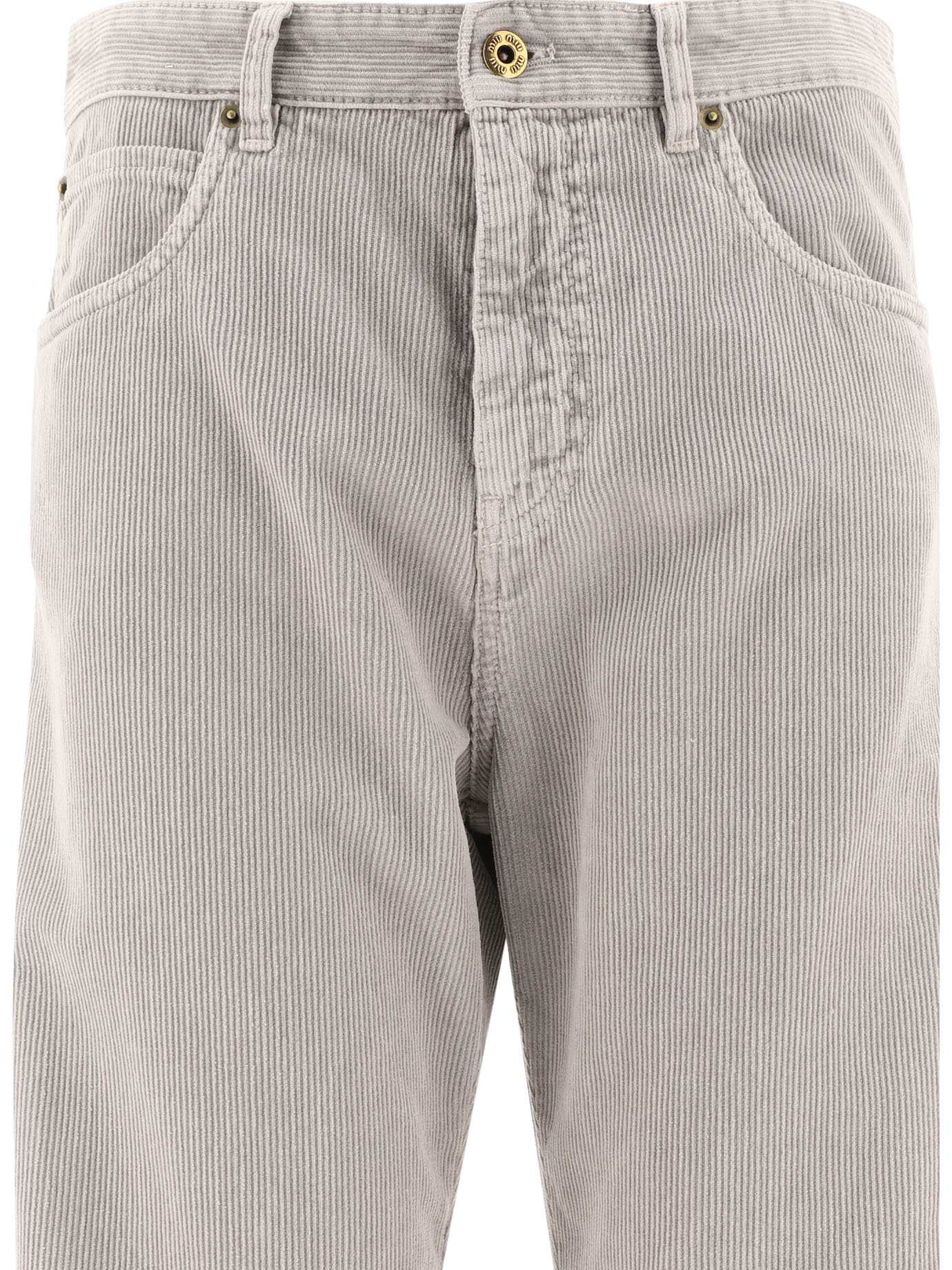 Miu Miu Corduroy Casual Pants In Gray