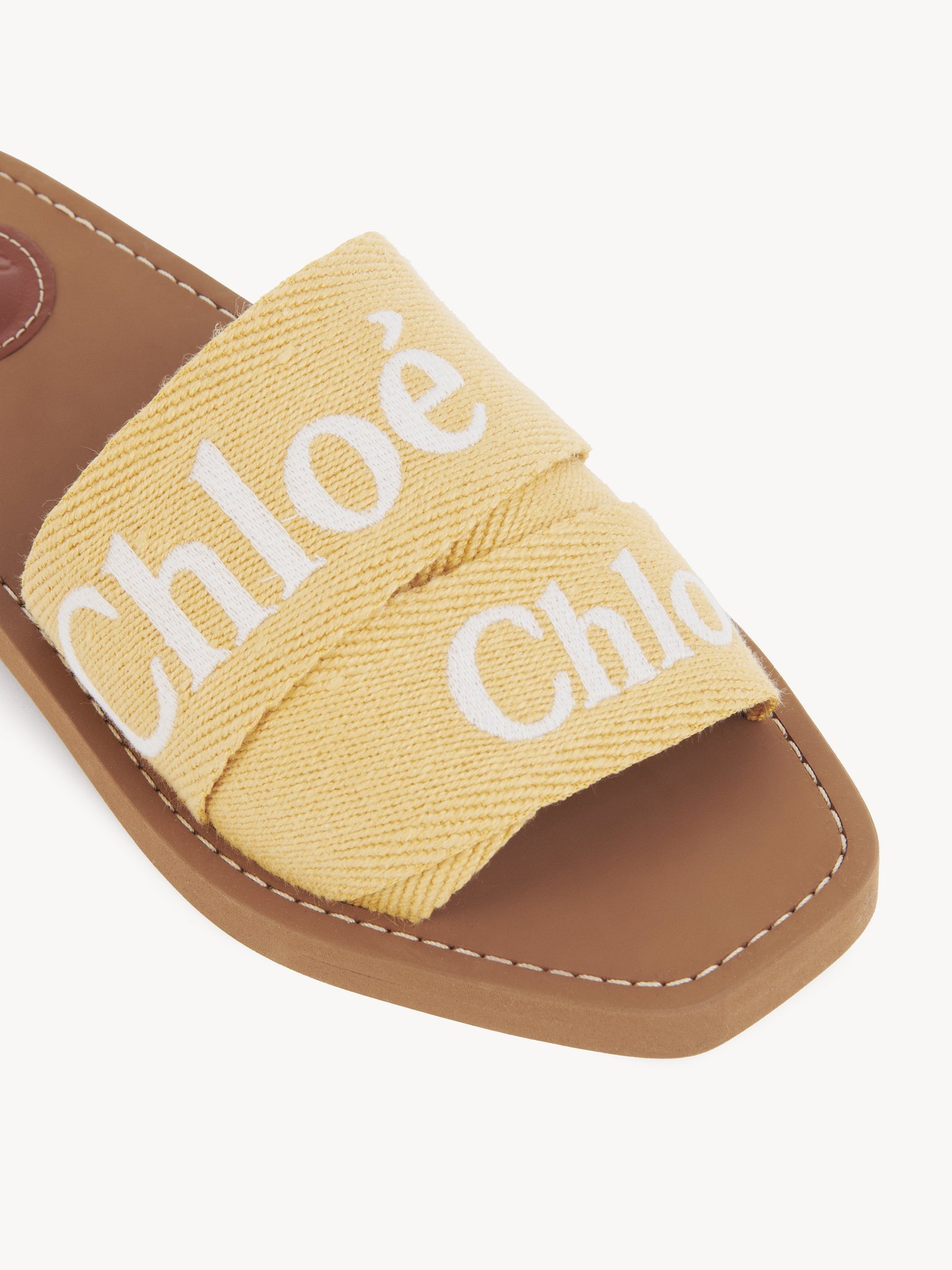 Chloé Square Toed Flat Slippers In Brown