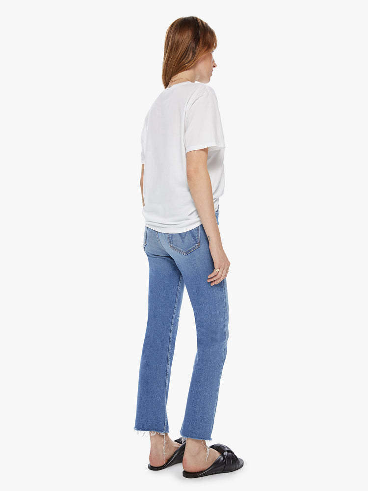 Mother High Waist Denim Trousers In Blue