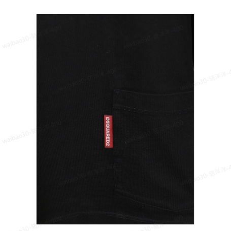 Dsquared2 Long Sleeved Logo Patch T-shirt In Black