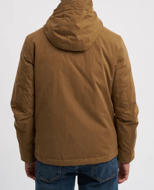 Woolrich Padded Brown Jacket With Adjustable Hood In Brown