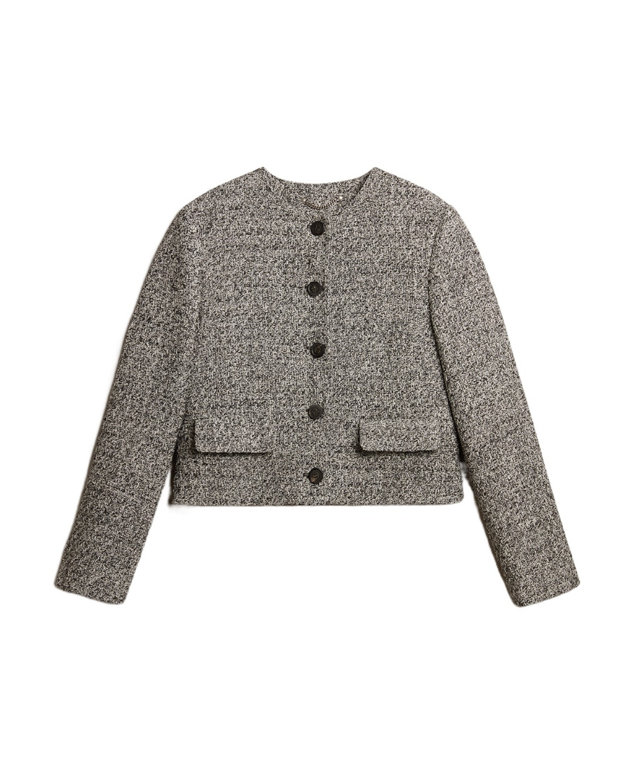 Golden Goose Boucl� Cropped Jacket In Gray