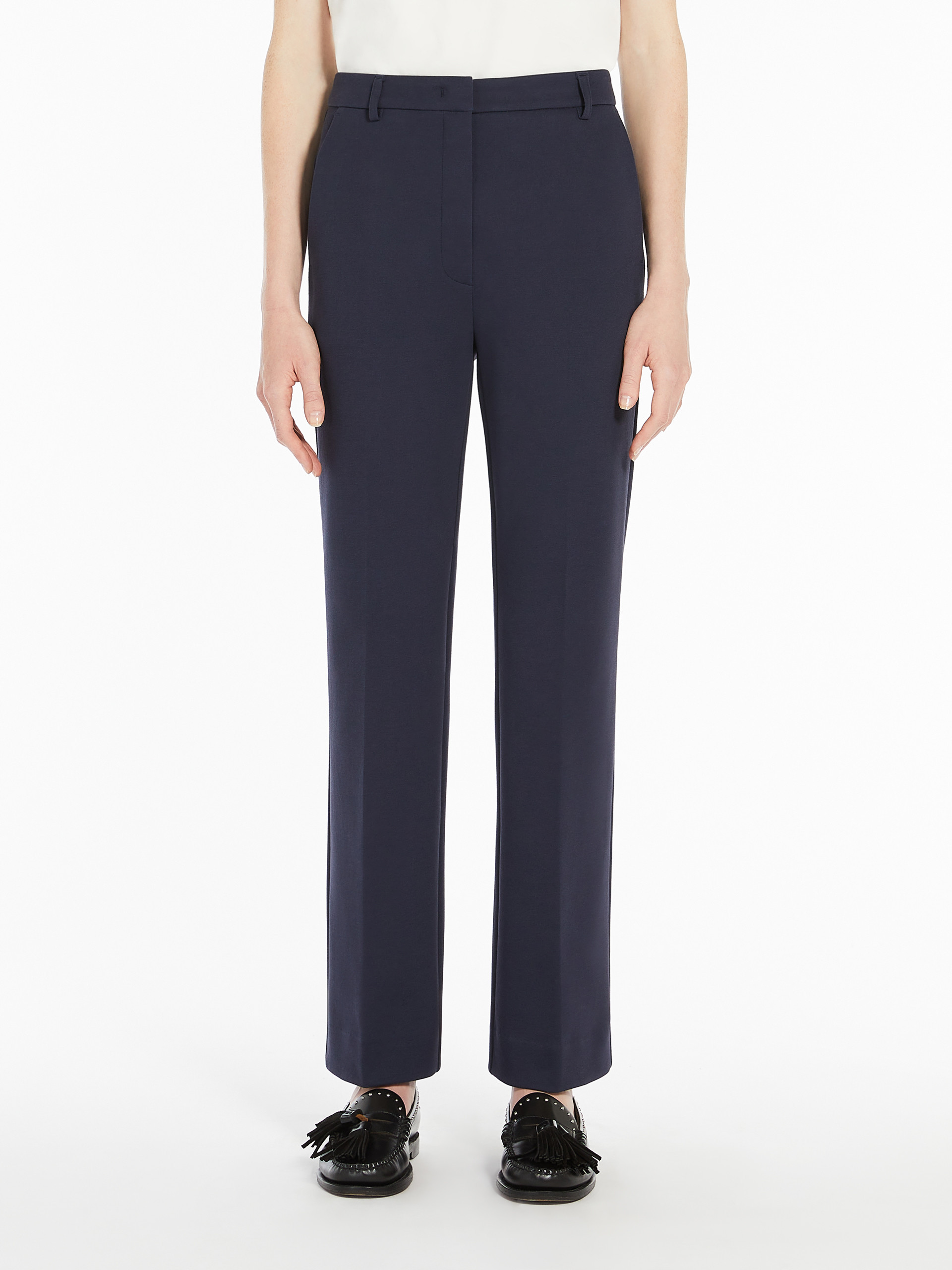 Weekend Max Mara Basco Cropped Straight-leg Pants In Black