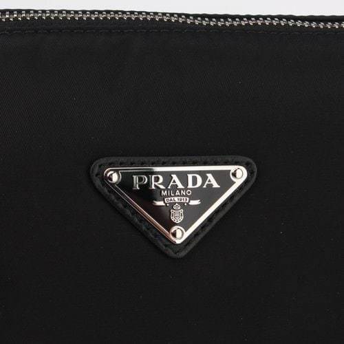 Prada Triangle Shoulder Bag In Black
