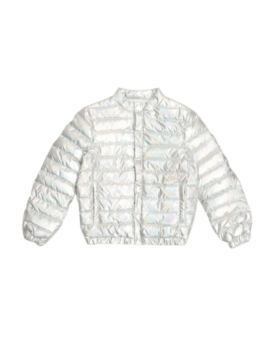 Balmain Metallic Zip-up Padded Jacket In White