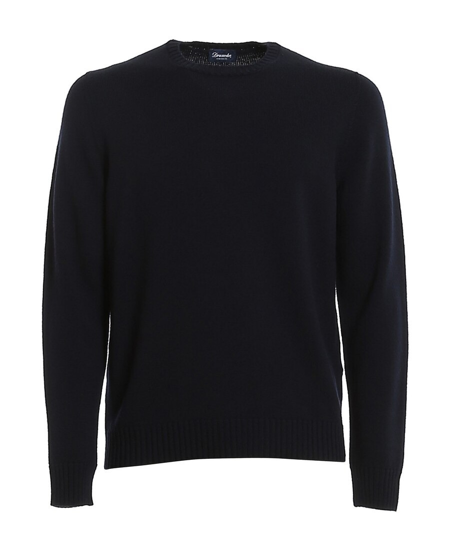Drumohr Crew Neck Lightweight Jumper In Black