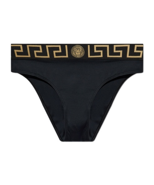 Versace Bikini Bottom With Greek Border Women In Black