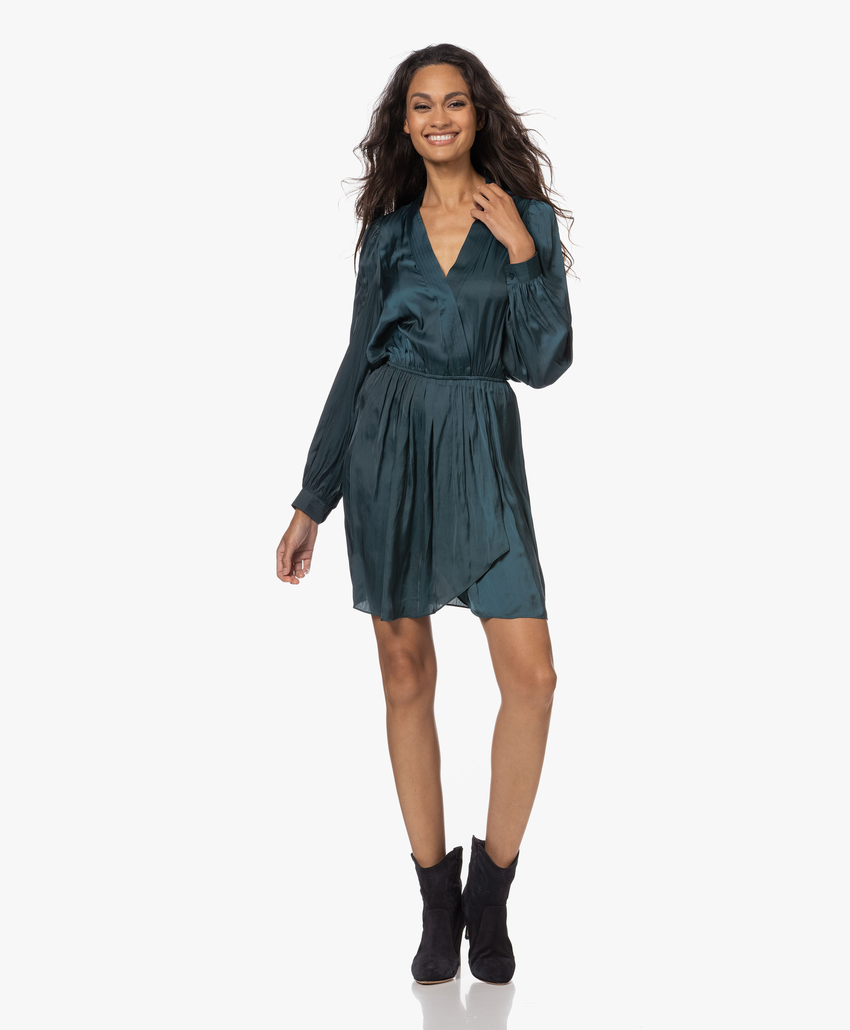 Zadig & Voltaire Remember Satin-finish Minidress In Blue
