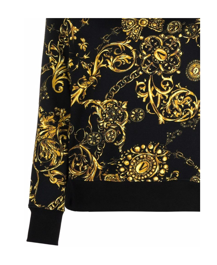Versace Baroque-pattern Long-sleeve Sweatshirt In Black