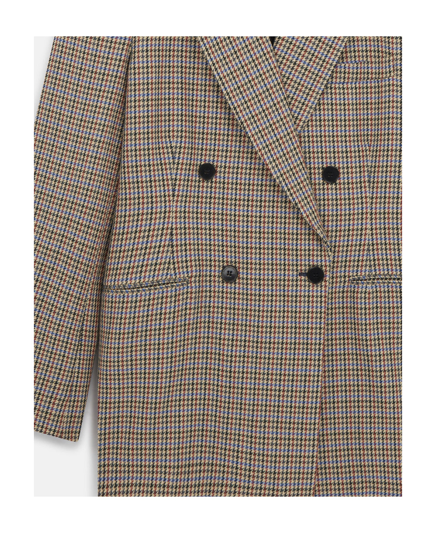 Stella Mccartney Double-breasted Houndstooth Blazer In Multicolor