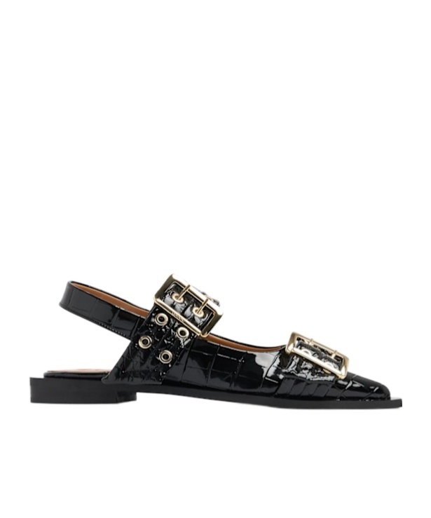Ganni Buckle Ballet Flats
