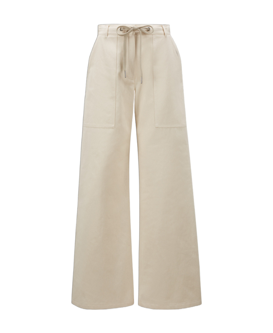 Moncler Drawstring Wide-leg Trousers In White