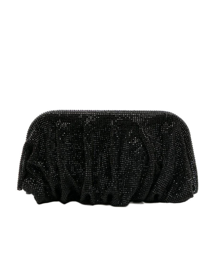 Benedetta Bruzziches Elegant Large Black Rhinestone Evening Bag For Ceremony In Black