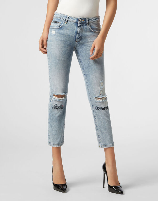 Philipp Plein Slim Boyfriend Statement In Gray