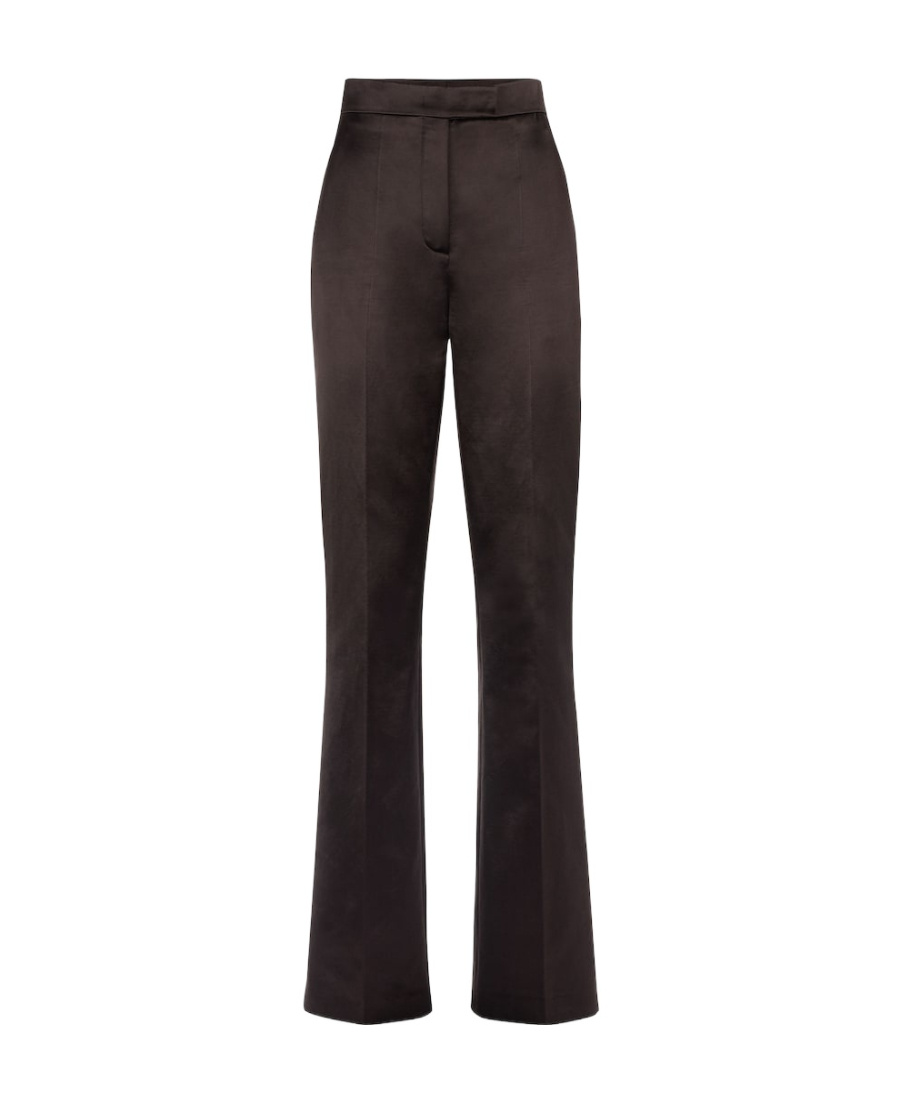 Fendi Bootcut Satin Trousers In Black