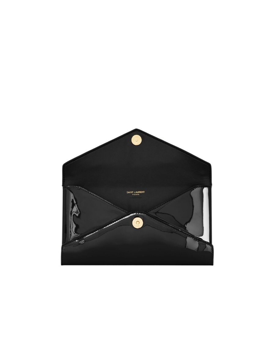 Saint Laurent Paloma Patent Pochette In Black