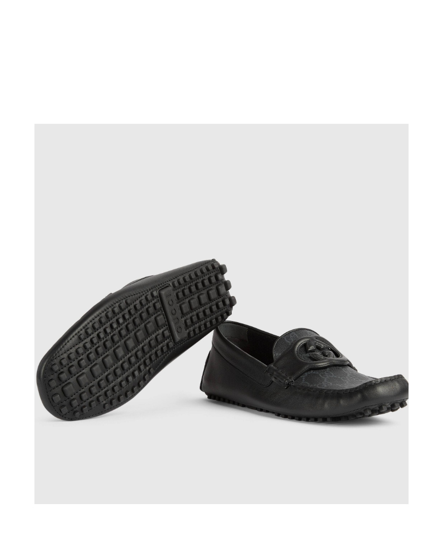Gucci Square-toe Leather Loafers In Black