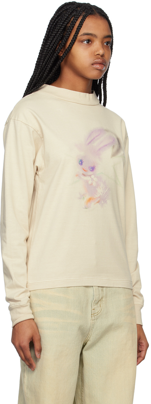 We11 Done Graphic-print Cotton Sweatshirt In Nude