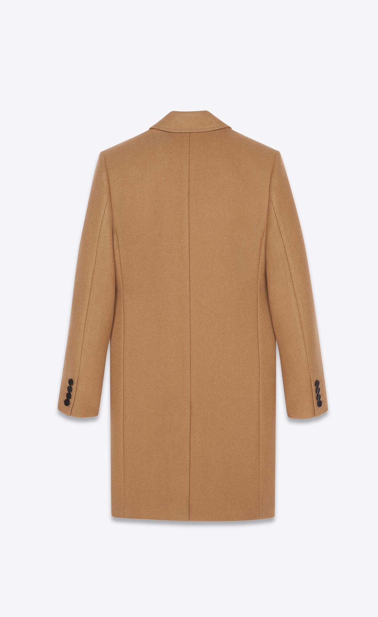 Saint Laurent Single-breasted Cashmere Coat In Nude