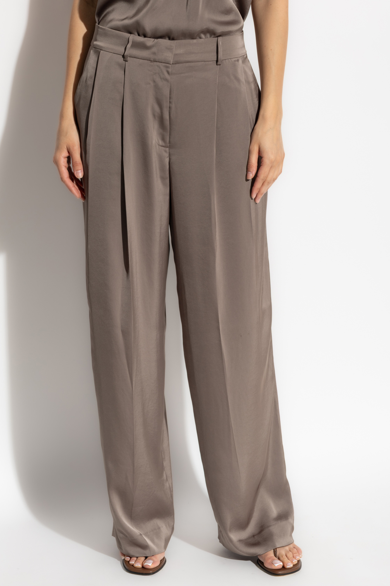 Michael Michael Kors Belt Loop Track Pants In Brown