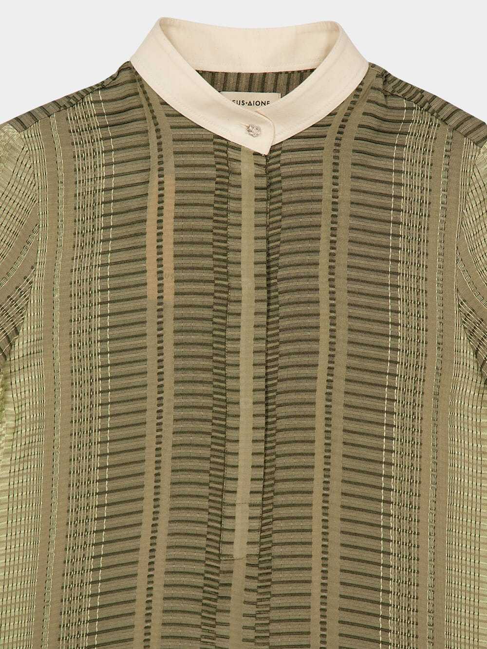 Zeusdione Hera Textured-silk Shirt In Multi