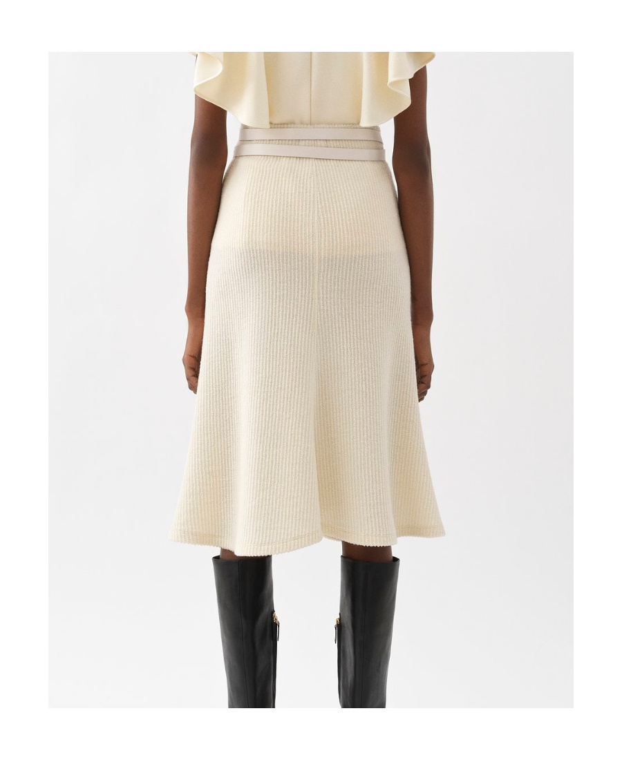 Chloé Horn Medium Length Skirt In White