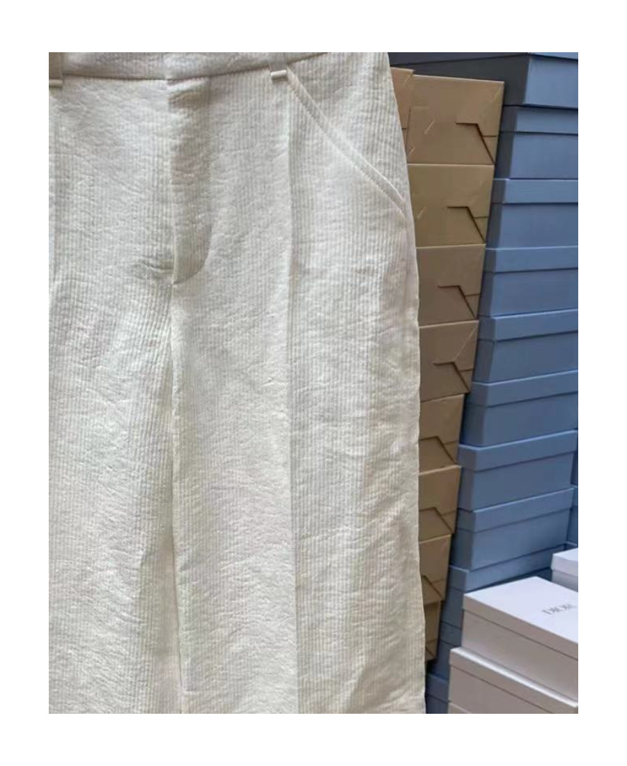 Chloé High Waist Wide Leg Trousers In White