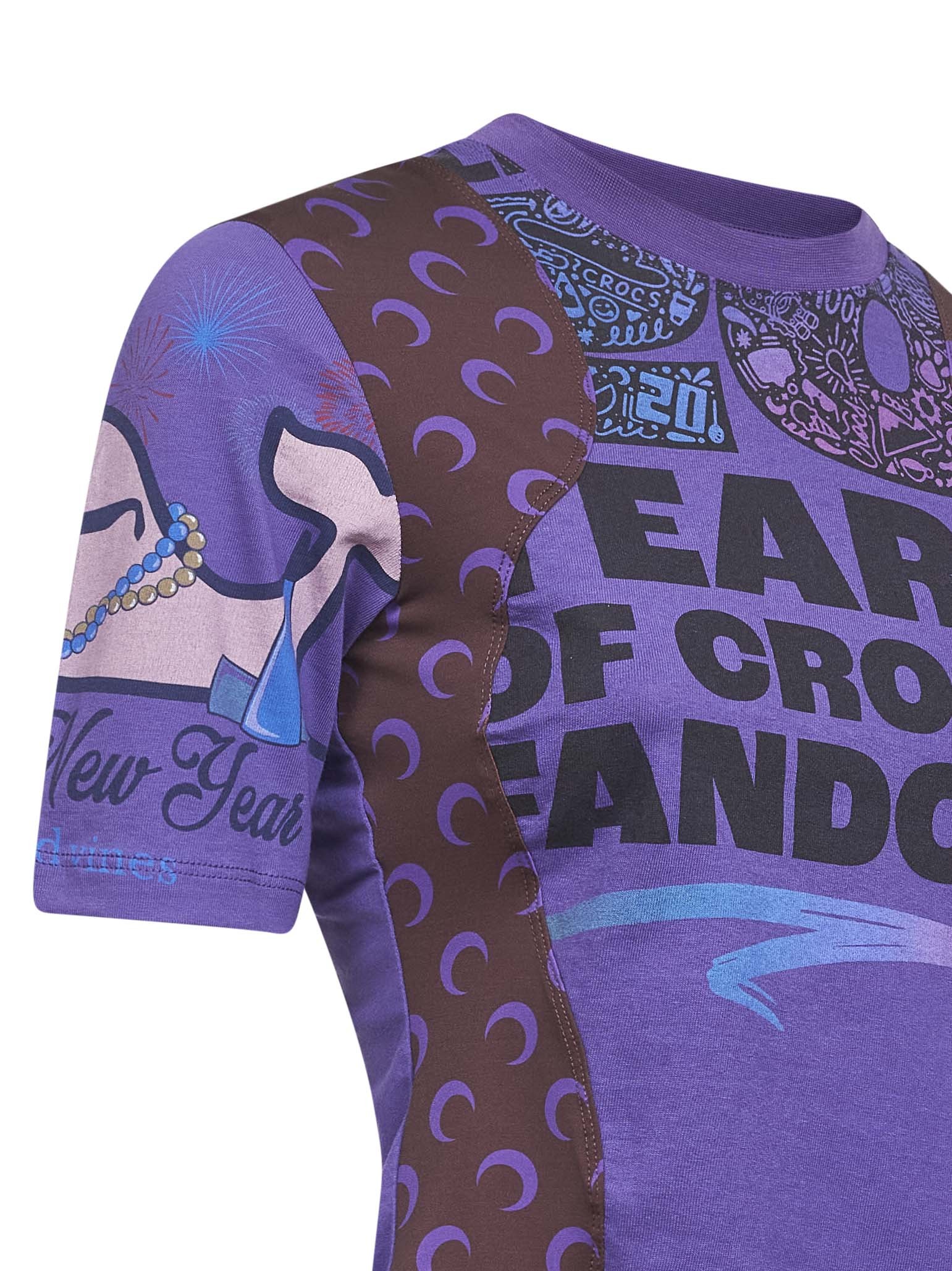 Marine Serre Violet Jersey Regenerated Graphic Baby-fit T-shirt In Purple