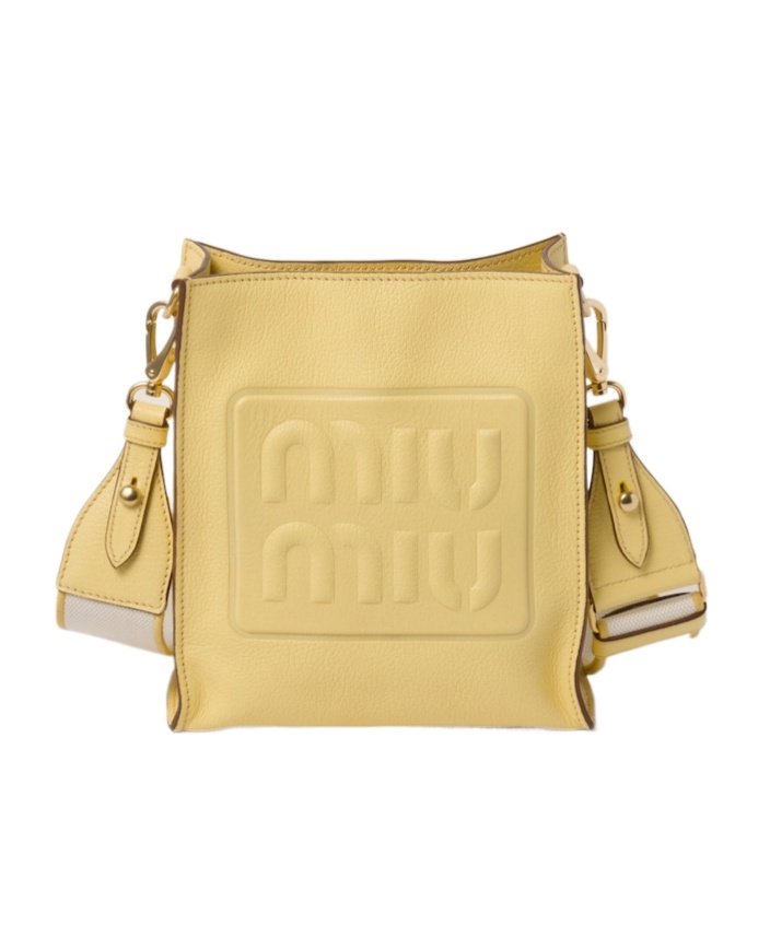 MIU MIU MADRAS LOGO SHOULDER BAG 