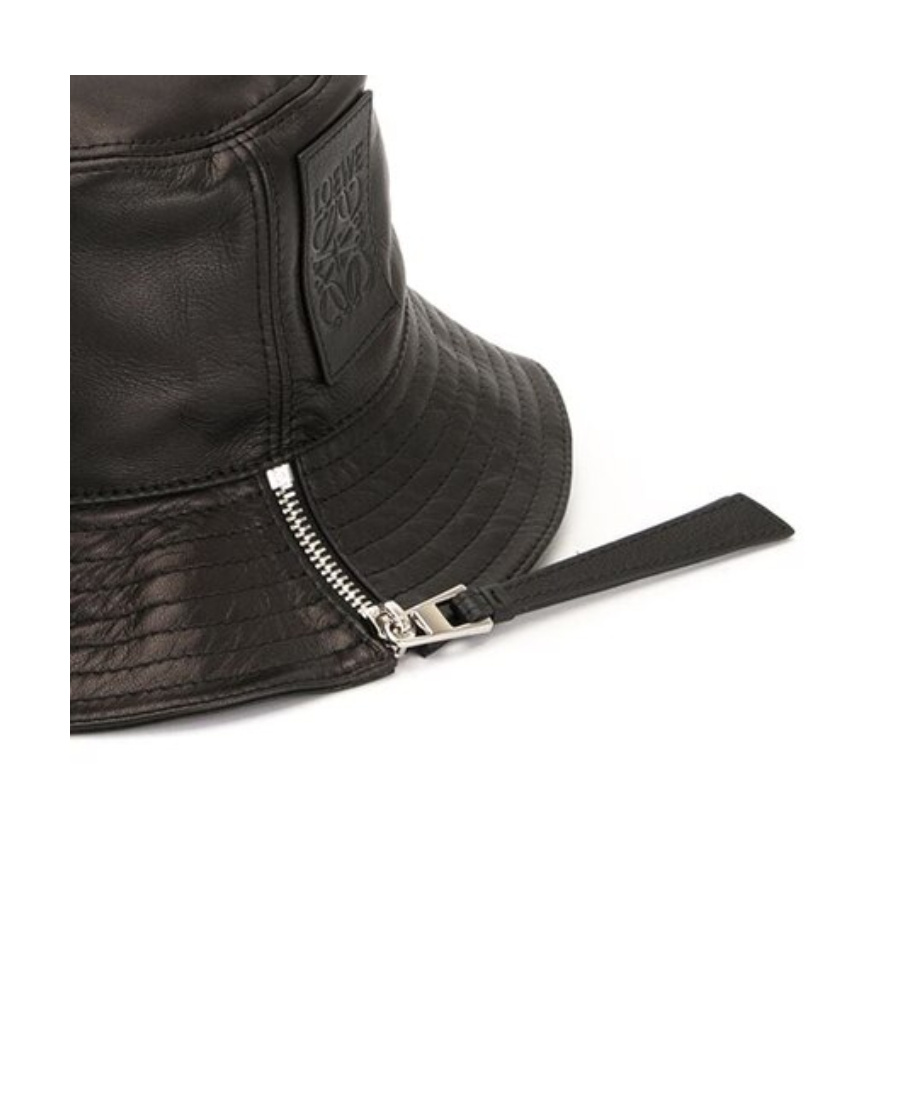 Loewe Logo-patch Zip-detail Bucket Hat In Black