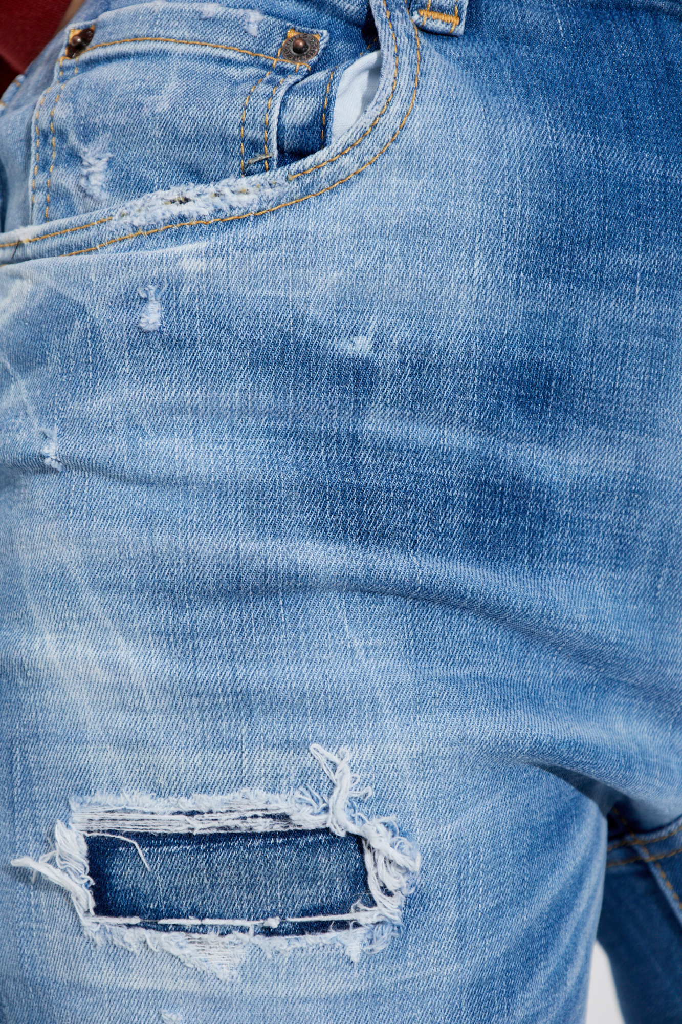 Shop Dsquared2 Logo Patch Jeans In Blue