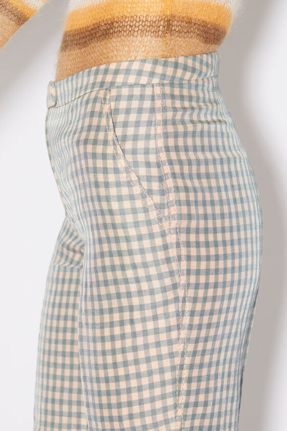 Acne Studios Low-waisted Checked Trousers In Gray